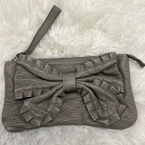 Vintage Red by Marc Ecko Gray Bow Clutch - Picture 1 of 10